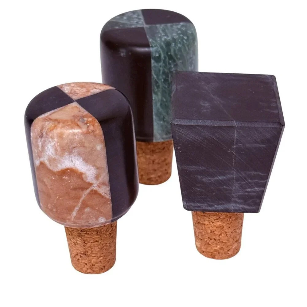 Stone Bottle Stoppers Set of 3 Barware Accessories